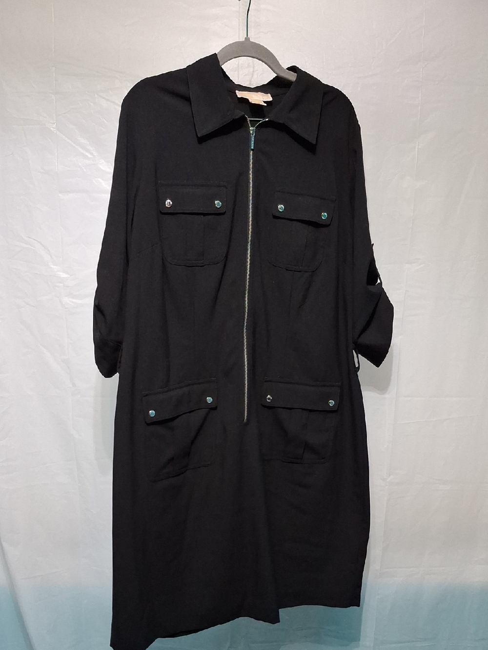 MICHAEL Michael Kors Black Long Zip-Front Dress